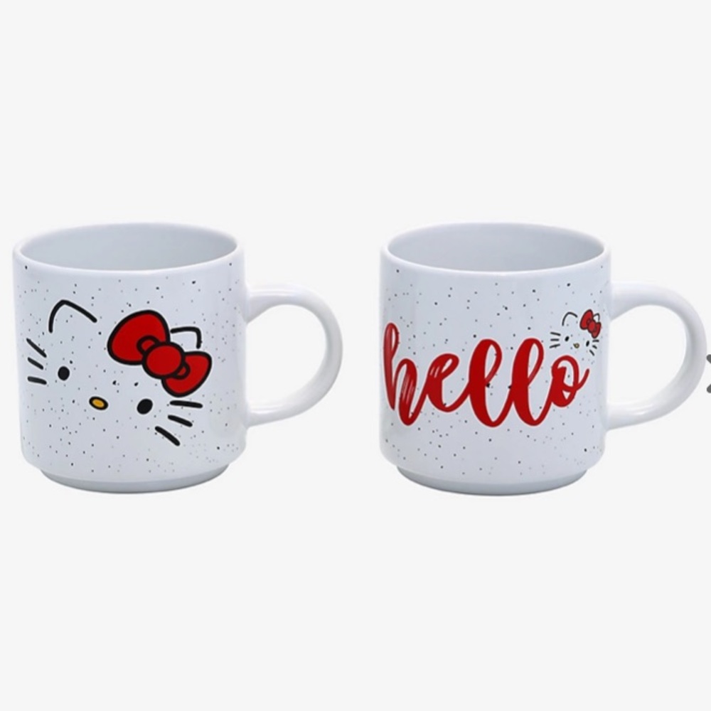 New Hello Kitty Speckled Ceramic Mug Set of 2